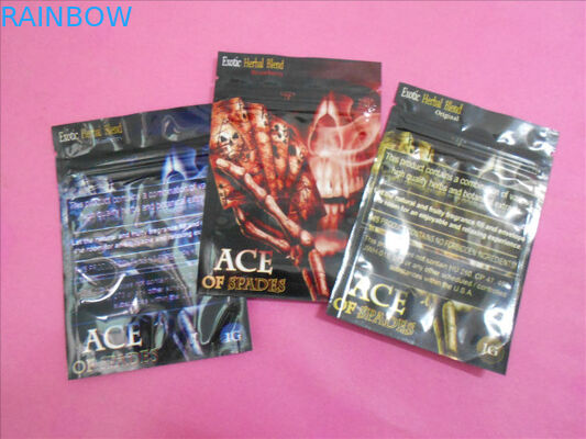 California Dream Bitkisel Tütsü Ambalajı Düz ​​Fermuar Torbalar Kimyasal Hap THC Poşet