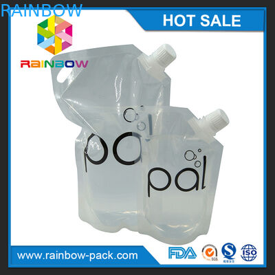 4oz / 8oz / 16oz şeffaf BPA içermeyen emzikli stand up şarap kılıfı