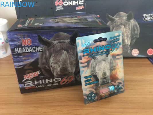 Sıcak satış Gergedan Erkek Geliştirme Hapları Ambalaj Kartı Ve 3D Etkisi ile Ekran Kutusu