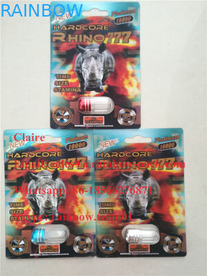Yeni 3D baskılı erkek geliştirme hap plastik kat kart Rhino 25 / Çılgın Gergedan 50 k blister ambalaj