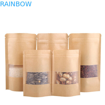 Kendiliğinden Duran Yan Gövde 250 Gram Özelleştirilmiş Kağıt Torbalar Supar Pencereli Paketleme