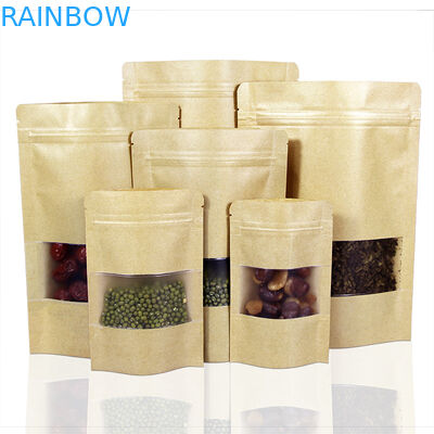 Kendiliğinden Duran Yan Gövde 250 Gram Özelleştirilmiş Kağıt Torbalar Supar Pencereli Paketleme