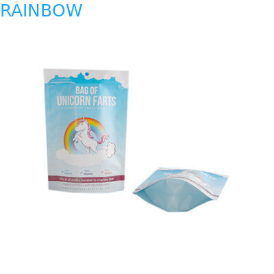 Lamine Plastik Aluminyum Folyo Kılıfı Ambalaj Kilitli Beyaz Mavi Parlak