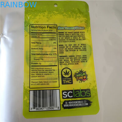 Cbd Thc Fudge Tohumları Isı Mühürlü Plastik Torbalar, Cbd Gummy Için Alüminyum Folyo Poşet