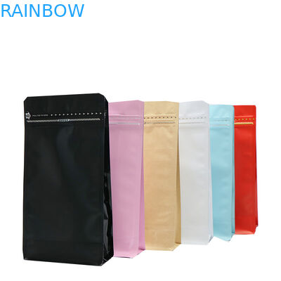 Açılıp kapanabilir lamine alüminyum folyo blok düz dipli gıda Plastik ambalaj kahve çanta 500g vana ile 1 kg