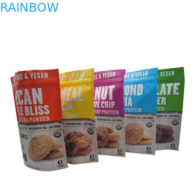 Çikolatalı Kurabiye Bisküvi İçin Paketleme Stand Up Fermuar Çanta Plastik Torbalar