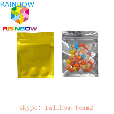 Düz üç tarafı kapalı, holografik mylar folyo kese