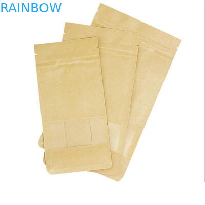 Temizle Ön Özelleştirilmiş Kağıt Torbalar Zip Kilit Şeker Fındıklı Üç Taraflı Mühür Ambalaj Çanta