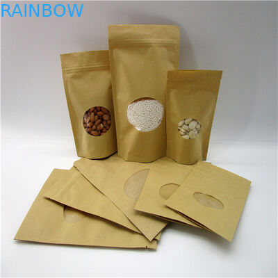 Oval Şekilli Özel Kağıt Torbalar / Pirinç Protein Tozu Paketleme Kılıfı