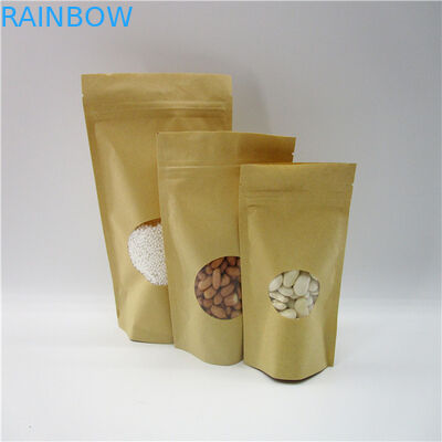 Oval Şekilli Özel Kağıt Torbalar / Pirinç Protein Tozu Paketleme Kılıfı