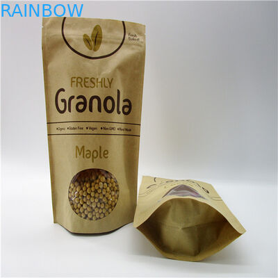 Oval Şekilli Özel Kağıt Torbalar / Pirinç Protein Tozu Paketleme Kılıfı