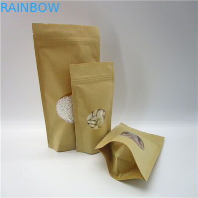 Oval Şekilli Özel Kağıt Torbalar / Pirinç Protein Tozu Paketleme Kılıfı