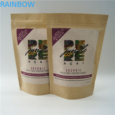 Oval Şekilli Özel Kağıt Torbalar / Pirinç Protein Tozu Paketleme Kılıfı