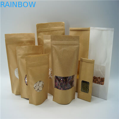 Oval Şekilli Özel Kağıt Torbalar / Pirinç Protein Tozu Paketleme Kılıfı