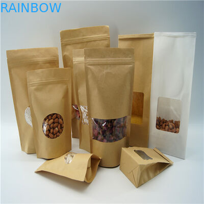 Oval Şekilli Özel Kağıt Torbalar / Pirinç Protein Tozu Paketleme Kılıfı