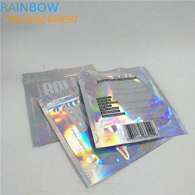 Özel Baskı Folyo Kılıfı Paketleme Bir Tarafı Temizle Fermuar, USB Kablosu İçin Parlak