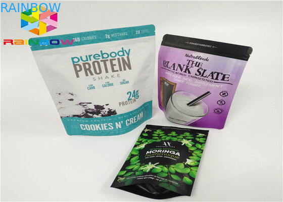 Peynir altı suyu proteini tozu çanta ambalaj / saf alüminyum folyo Peynir altı suyu proteini tozu ambalaj pabuçları / stand up kilitli çanta