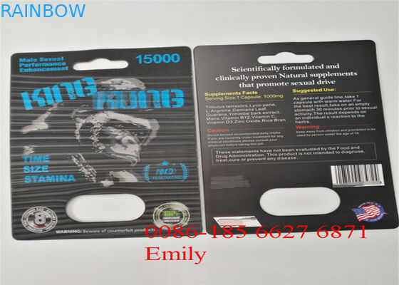 Cinsel Geliştirme Hapları İçin Parlak Laminasyon Ambalaj Kuşe Kağıt Blister Kart Ambalajı