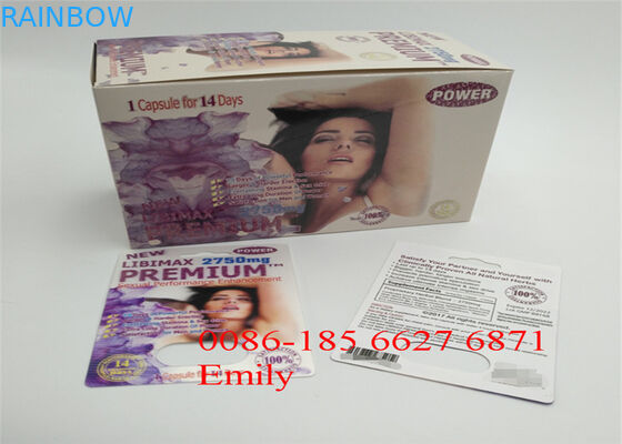 Cinsel Geliştirme Hapları İçin Parlak Laminasyon Ambalaj Kuşe Kağıt Blister Kart Ambalajı