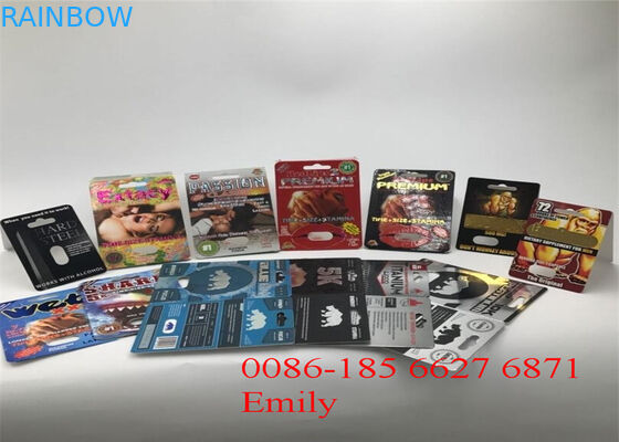 Tüm Doğa FX9000 Penis Güç Kapsülleri İçin Kağıt Malzeme Blister Kart Ambalajı