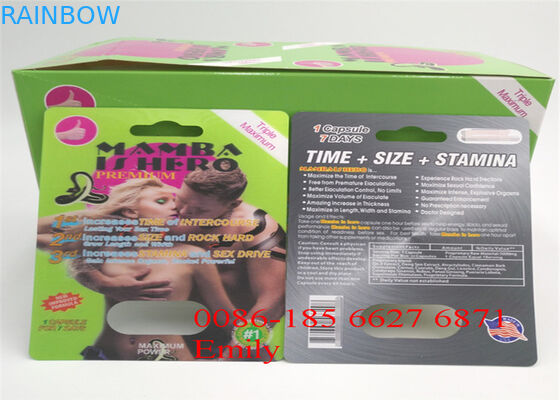 Tüm Doğa FX9000 Penis Güç Kapsülleri İçin Kağıt Malzeme Blister Kart Ambalajı