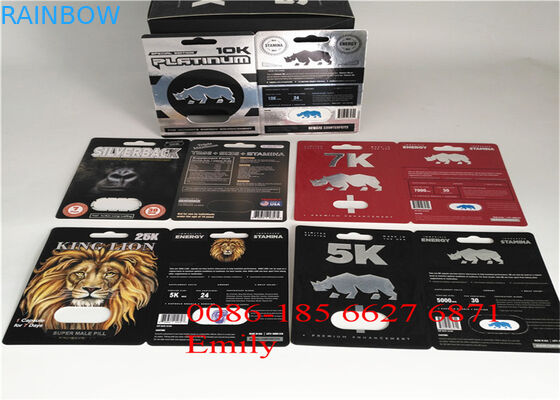 Tüm Doğa FX9000 Penis Güç Kapsülleri İçin Kağıt Malzeme Blister Kart Ambalajı