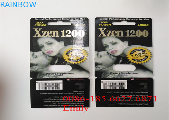 Tüm Doğa FX9000 Penis Güç Kapsülleri İçin Kağıt Malzeme Blister Kart Ambalajı