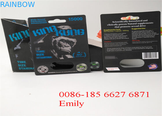 Tüm Doğa FX9000 Penis Güç Kapsülleri İçin Kağıt Malzeme Blister Kart Ambalajı