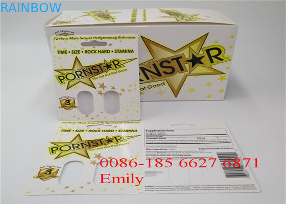 Tüm Doğa FX9000 Penis Güç Kapsülleri İçin Kağıt Malzeme Blister Kart Ambalajı