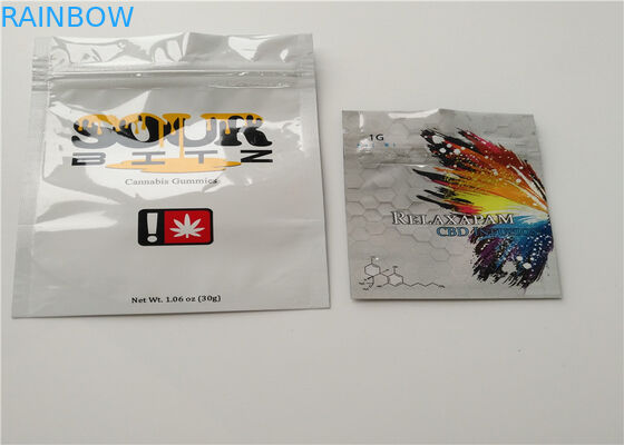 THC Yeniden Kapatılabilir Bitkisel Tütsü Ambalajı, Hap Ambalajı İçin Plastik Fermuar Çantaları