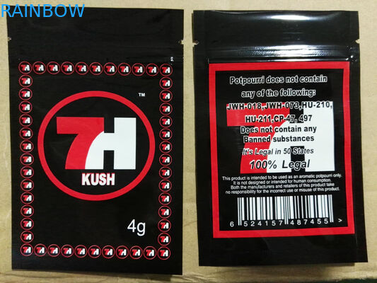 Parlak Folyo Plastik Fermuar Çanta CBD Tohumları Için 7 h Özel Etiket Baskılı Kapsüller