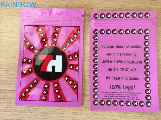 Parlak Folyo Plastik Fermuar Çanta CBD Tohumları Için 7 h Özel Etiket Baskılı Kapsüller