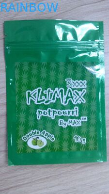 Koku Korumalı Bitkisel Tütsü Ambalajı, Gıda Ambalajında ​​Plastik Fermuar Çanta