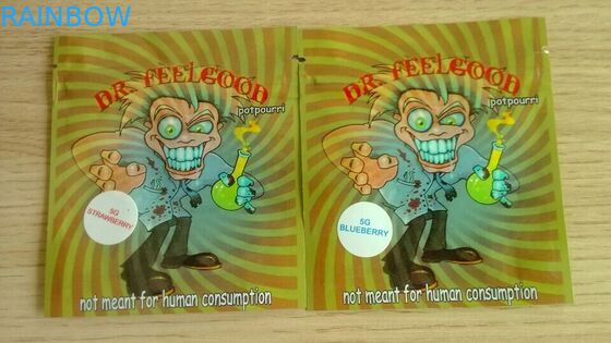 Amber Yaprak Bitkisel Tütsü Ambalajı, Güvenlik Üçlü Conta Kılıfı 4g