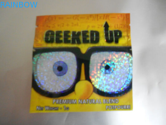 Amber Yaprak Bitkisel Tütsü Ambalajı, Güvenlik Üçlü Conta Kılıfı 4g