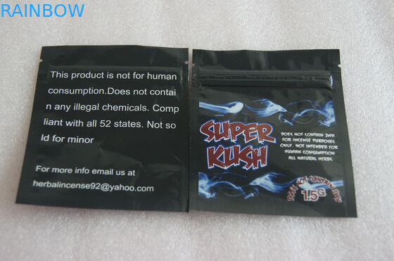 Yüksek Bariyerli Bitkisel Tütsü Ambalajları, PE Malzeme Plastik Fermuar Çanta