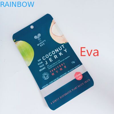 Mylar Fermuar Özel Baskılı Aperatif Çanta Hindistan Cevizi Jerk / Kurutulmuş Meyve İçin Saf Plastik