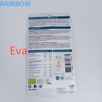 Mylar Fermuar Özel Baskılı Aperatif Çanta Hindistan Cevizi Jerk / Kurutulmuş Meyve İçin Saf Plastik