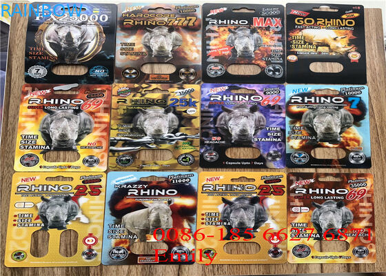Özel Etiketler Blister Kart Ambalaj, Rhino Pill Plastik Blister Ambalaj