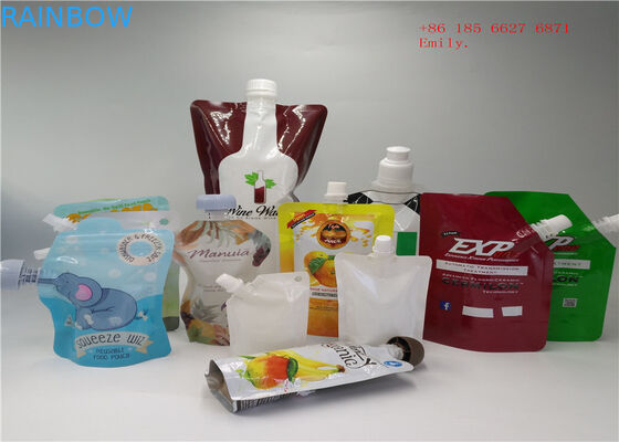 Yeniden Kullanılabilir Emzikli Kese Ambalajı Meyve Suyu İçin Plastik Sıkma Gıda Sınıfı