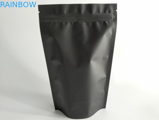 Matt Siyah Stand Up Kılıfı Çanta 250g 500g 140 Mikron Kalınlığı Özelleştirilmiş Baskı Logosu