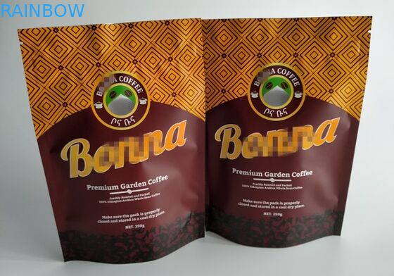 Gıda Sınıfı Plastik Torbalar Paketleme, Isı Yalıtım Matt Stand Up Kahve Torbaları