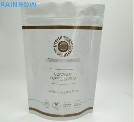 Beyaz Parlak Kozmetik Ambalaj Çantası, Gövde İçin Alüminyum Folyo Çanta Stand Up