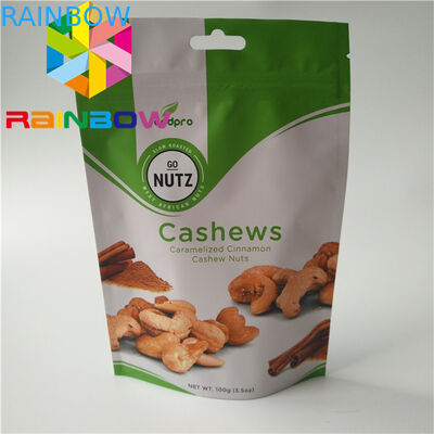 Foliya katmanlı özel atıştırmalık ambalajı 100g Mylar k Bisküvi / kuru meyve için