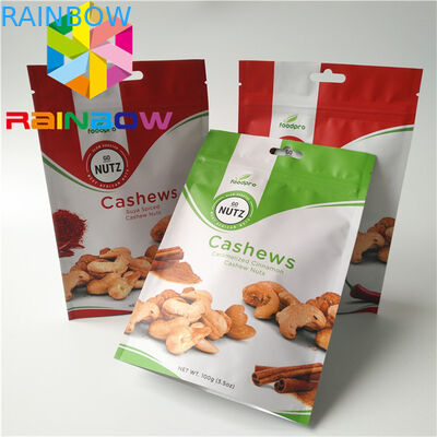 Foliya katmanlı özel atıştırmalık ambalajı 100g Mylar k Bisküvi / kuru meyve için