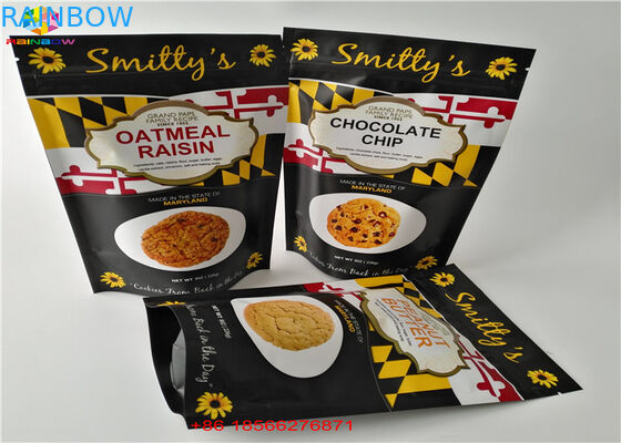 Kilitli Gözyaşı Çentikler Nem Geçirmez Stand Up Kılıfı Gün Paketi Snack Için Alüminyum Çanta