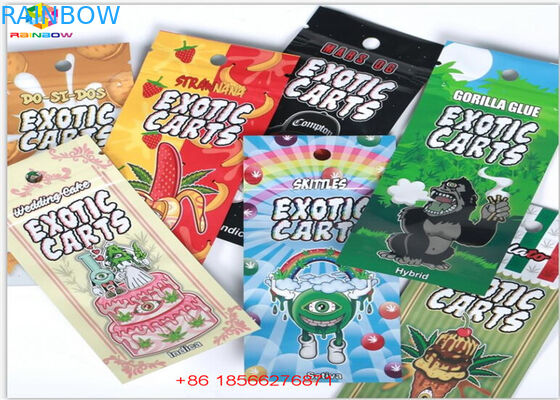 SGS Bitkisel Tütsü Ambalaj Hologram Folyo Vape Kartuşu Mini Mylar Kilitli Torbalar