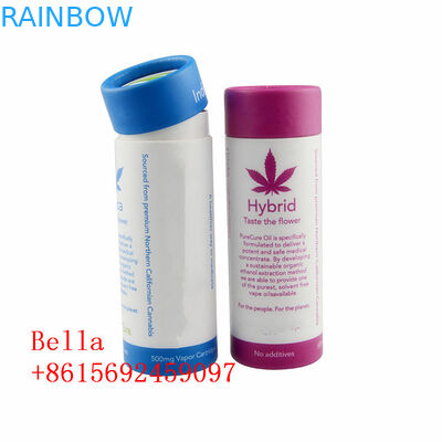 Yuvarlak CBD Yağ Kağıt Kutu Ambalaj Tüpü Silindirik Şekil Herbal İçin Özel Logo