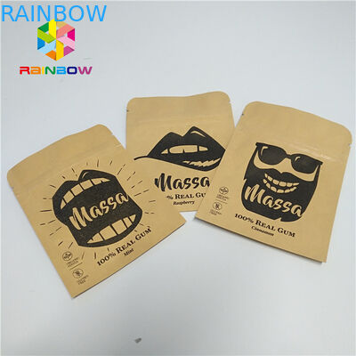 Hap Folyo Kılıfı Ambalaj Özelleştirilmiş Örnek Kraft Kağıt Üç Tarafı Mühürlü Kese