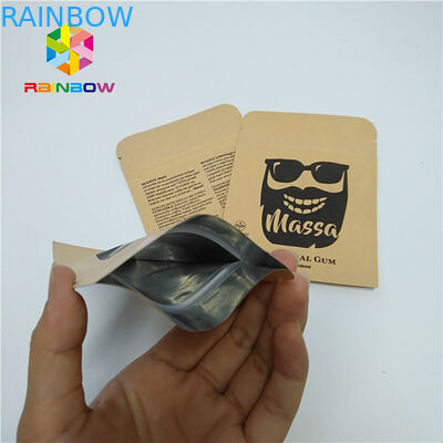 Hap Folyo Kılıfı Ambalaj Özelleştirilmiş Örnek Kraft Kağıt Üç Tarafı Mühürlü Kese